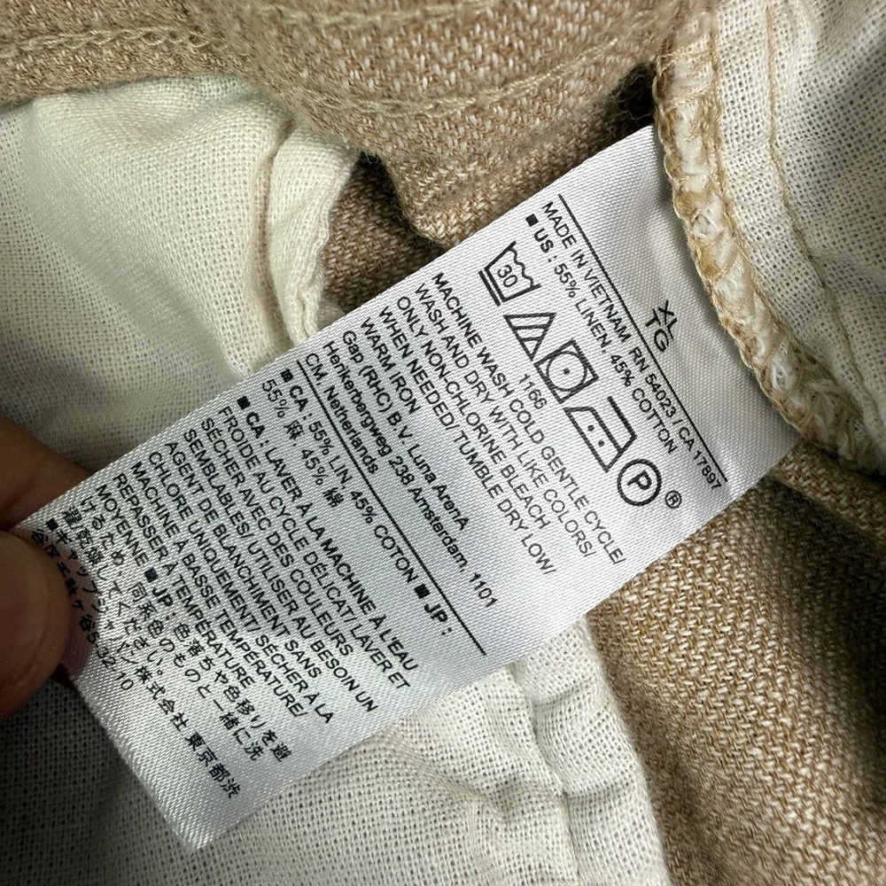 Banana Republic Shorts Mens XL Tan Linen Blend Deck 7